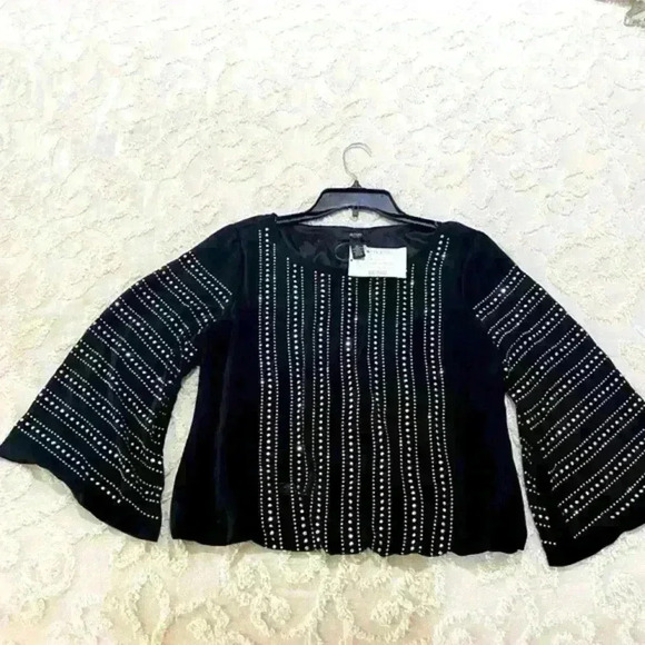 Alfani Sequence Black Top -‎ Size 8P - Picture 1 of 4